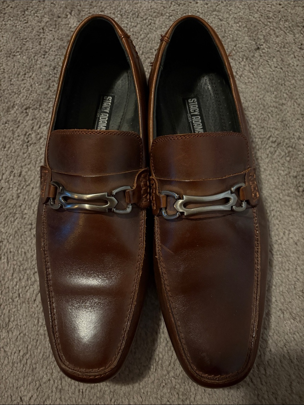 Stacy Adams Brown Leather Bit Loafers